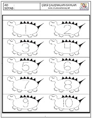 okul öncesi 1 sayısı çizgi çalışması